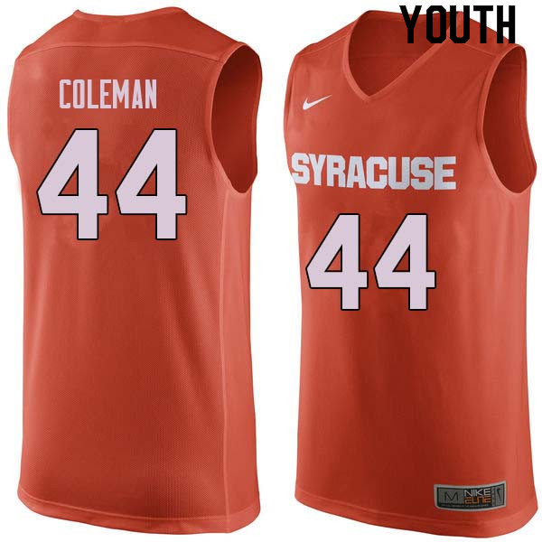 Youth #44 Derrick Coleman Syracuse Orange College Basketball Jerseys Sale-Orange